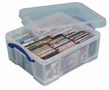 Christchurch zijn Visser Really Useful Boxes CD/DVD-opbergdoos transparant 18 L - Voor 93 CD's of 44  DVD's | Eska office