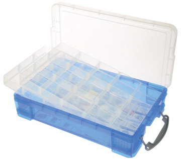Modderig opwinding Milieuactivist Really Useful boxes gekleurde transparante opbergdozen 4 liter blauw met 30  vakjes | Eska office