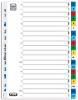 Elba alfabetische tabbladen A-Z A4 20-delig uit gekleurde PP - Pak van 25 stuks