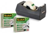 Scotch plakbandafroller C38 zwart met 3 rolletjes tape