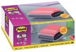 Post it Super Sticky Z-notes - roze 76 x 76 mm + GRATIS dispenser